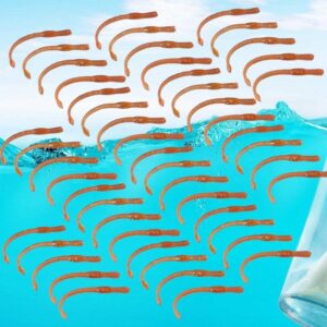 Worm-Shape Soft Lures Bait  50PCS Artificial  Fishing Artificial Bait Soft Plastic Lures