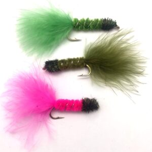 Fishing Flies Pack of 18 HI VIS Nobbler Stre Dry Flies Nymphs Fly Fishing Flies Kit
