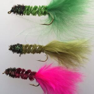 Fishing Flies Pack of 18 HI VIS Nobbler Stre Dry Flies Nymphs Fly Fishing Flies Kit