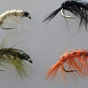 Fly Fishing Flies Flashback Shrimp X 16 Size Dry Flies Nymphs Fly Fishing Flies Kit