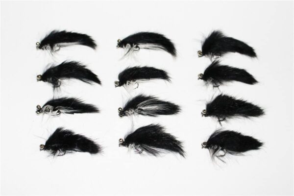 20 pcs/lot Black Zonker Streamers Salmon Tro Dry Flies Nymphs Fly Fishing Flies Kit - Image 2