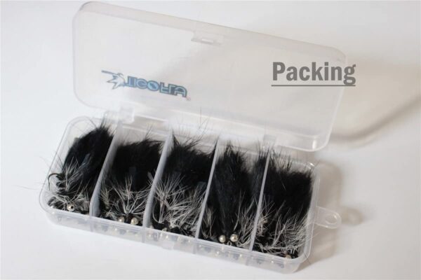 20 pcs/lot Black Zonker Streamers Salmon Tro Dry Flies Nymphs Fly Fishing Flies Kit - Image 5