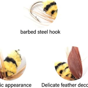 10PCS Hand-Tied Fly Fishing Bionic Nymph Bee Dry Flies Nymphs Fly Fishing Flies Kit
