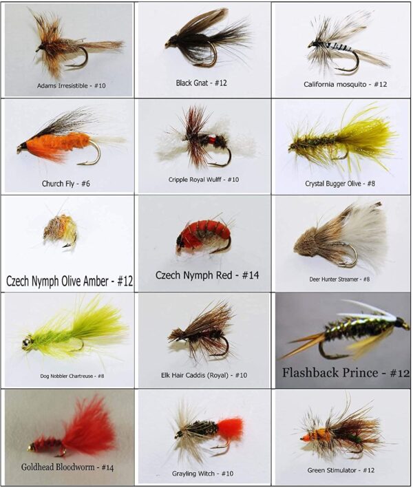 Bass and Trout Fly Assortment Wet  Dry  Ny Dry Flies Nymphs Fly Fishing Flies Kit - Image 2