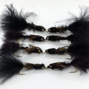 Fly Fishing Flies Damsel Black Eight(8) Fly  Dry Flies Nymphs Fly Fishing Flies Kit