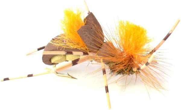 Brown Bicho Hopper Size 10 Foam Body Grassho Dry Flies Nymphs Fly Fishing Flies Kit