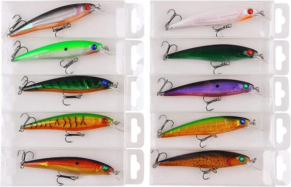 Bass Fishing Lures Hard Baits 10pcs Plastic F Fishing Artificial Bait Soft Plastic Lures - Image 4