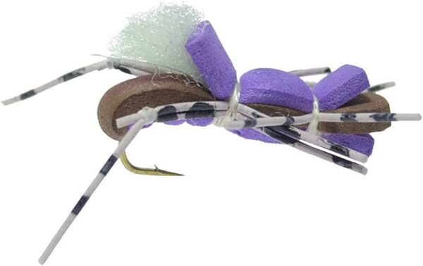 Fat Albert Purple Size 10 Hopper Foam Body G Dry Flies Nymphs Fly Fishing Flies Kit