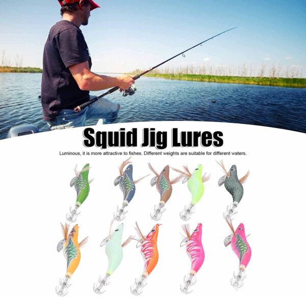 Fishing Lures  10pcs Squid Jig Hook Hard Fish Fishing Artificial Bait Soft Plastic Lures - Image 2