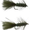 Olive Wooly Buggers 2 Pack Dry Flies Nymphs Fly Fishing Flies Kit