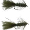 Olive Wooly Buggers 2 Pack Dry Flies Nymphs Fly Fishing Flies Kit - Image 2