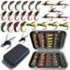 Fly Fishing Flies Kit 40/137pcs Dry/Wet Flie Dry Flies Nymphs Fly Fishing Flies Kit