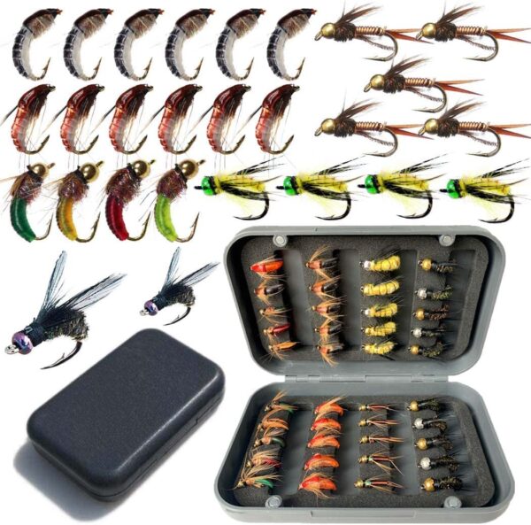 Fly Fishing Flies Kit 40/137pcs Dry/Wet Flie Dry Flies Nymphs Fly Fishing Flies Kit