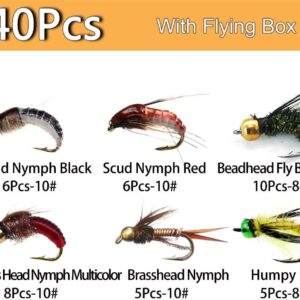 Fly Fishing Flies Kit 40/137pcs Dry/Wet Flie Dry Flies Nymphs Fly Fishing Flies Kit