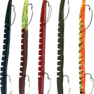 – 6 Bass Witch Weedless Worm Baits  Anise Sc Fishing Artificial Bait Soft Plastic Lures”