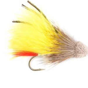 -3-Pack Yellow Marabou Muddler Size 4 Muddle Dry Flies Nymphs Fly Fishing Flies Kit