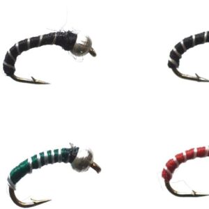 Zebra Midge Assortment 4 Pack Dry Flies Nymphs Fly Fishing Flies Kit