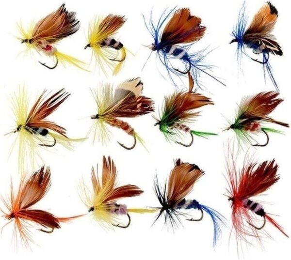 12pcs Fly Fishing Flies Kit Butterfly Like T Dry Flies Nymphs Fly Fishing Flies Kit