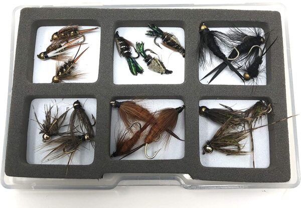 Fly Fishing Lures  6 Patterns (3 of Each) of Dry Flies Nymphs Fly Fishing Flies Kit - Image 2
