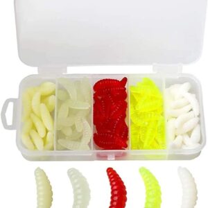 100 Pieces Worm Fishing Lures Silicone Soft L Fishing Artificial Bait Soft Plastic Lures