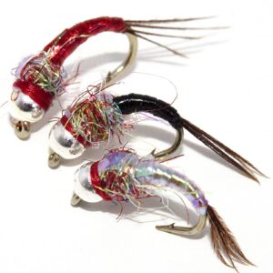 12 Effective Bead Head Nymph Rainbow Warrior Dry Flies Nymphs Fly Fishing Flies Kit