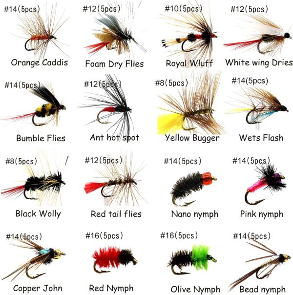 Fly Fishing Flies Assortment Kit 50/100pcs D Dry Flies Nymphs Fly Fishing Flies Kit - Image 3