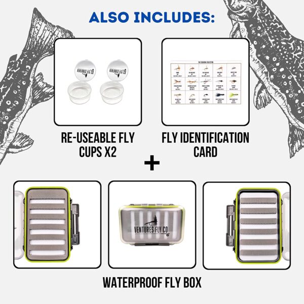 40 Premium Hand Tied Fly Fishing Flies Ass Dry Flies Nymphs Fly Fishing Flies Kit - Image 3