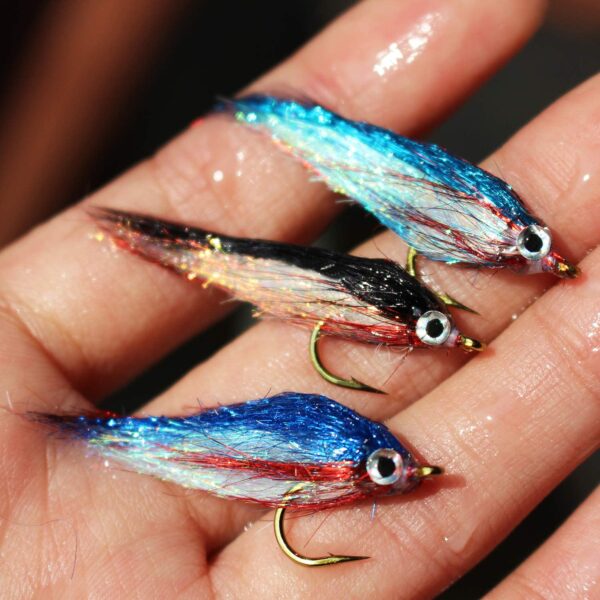 12 pcs Wounded Minnow Fly Ice Dub UV Polar F Dry Flies Nymphs Fly Fishing Flies Kit