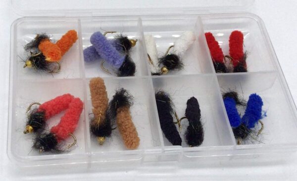 Fly Fishing Mop Flies Set containing Beadhea Dry Flies Nymphs Fly Fishing Flies Kit