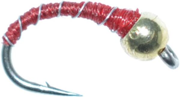 Red Zebra Midge Silver Bead Head 1 Dozen Dry Flies Nymphs Fly Fishing Flies Kit - Image 2