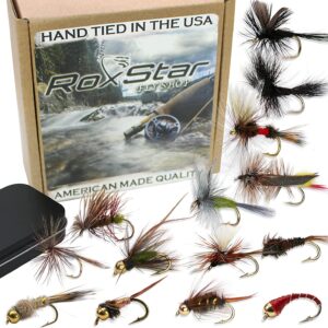 RoxStar Fishing Fly Shop Trophy Trout Fly  Dry Flies Nymphs Fly Fishing Flies Kit