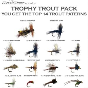 RoxStar Fishing Fly Shop Trophy Trout Fly  Dry Flies Nymphs Fly Fishing Flies Kit