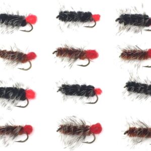 Wooly Worm  12 Fly Fishing Wet/Streamer Flie Dry Flies Nymphs Fly Fishing Flies Kit