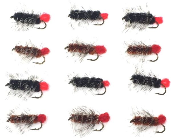 Wooly Worm  12 Fly Fishing Wet/Streamer Flie Dry Flies Nymphs Fly Fishing Flies Kit