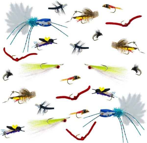 24 Pc Fly Fishing Set for Panfish  Trout  an Dry Flies Nymphs Fly Fishing Flies Kit