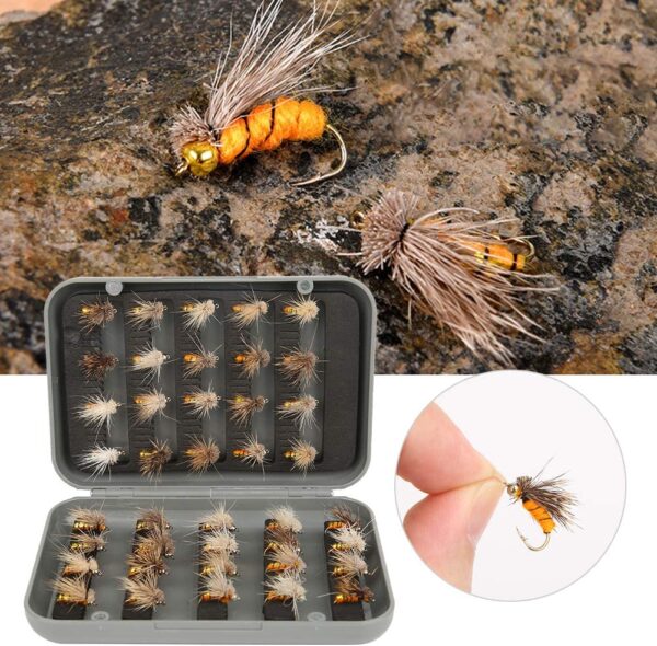 Fly Fishing Lure  Fly Lure with Hook  ABS 40 Dry Flies Nymphs Fly Fishing Flies Kit - Image 5