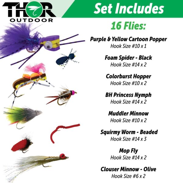 16 Pc Fly Fishing Set for Panfish  Trout  an Dry Flies Nymphs Fly Fishing Flies Kit - Image 3