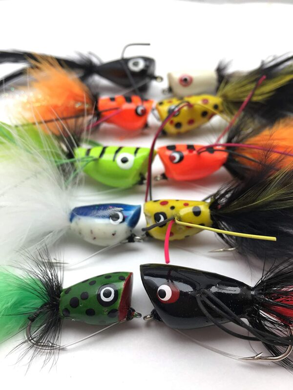 Fishing Bass Pike Flies 10 Pack Poppers Size Dry Flies Nymphs Fly Fishing Flies Kit