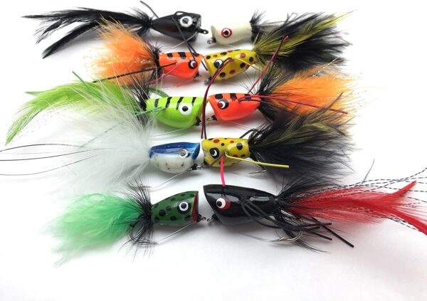Fishing Bass Pike Flies 10 Pack Poppers Size Dry Flies Nymphs Fly Fishing Flies Kit - Image 3