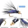 Hand Tied Flies Fly Flies with Copper Bead H Dry Flies Nymphs Fly Fishing Flies Kit - Image 3