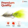 ?C 12 PC Wooly Bugger Flies 6 Patterns Avai Dry Flies Nymphs Fly Fishing Flies Kit - Image 4