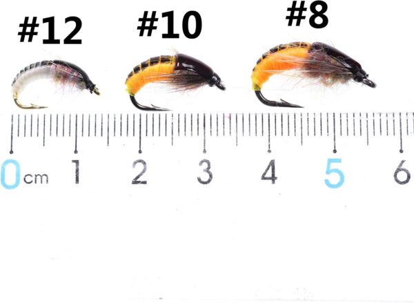 1 Dozen Mix Color Fishing Fly of Scud Larva  Dry Flies Nymphs Fly Fishing Flies Kit - Image 3
