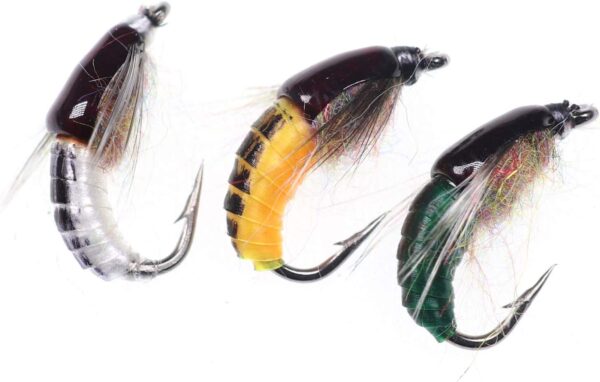 1 Dozen Mix Color Fishing Fly of Scud Larva  Dry Flies Nymphs Fly Fishing Flies Kit - Image 4