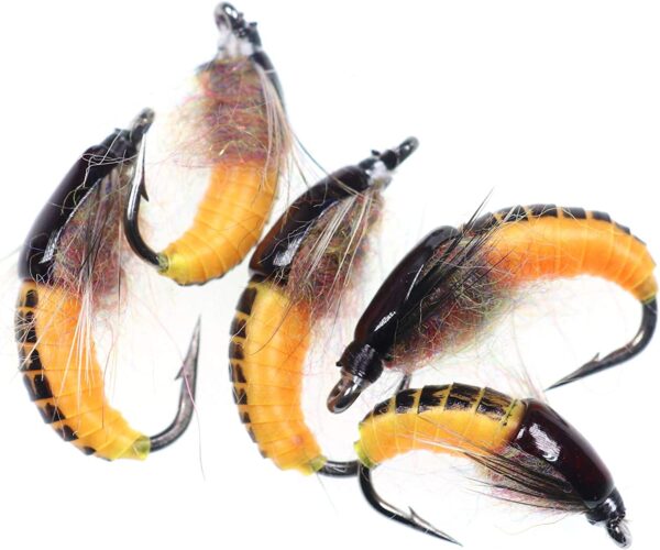 1 Dozen Mix Color Fishing Fly of Scud Larva  Dry Flies Nymphs Fly Fishing Flies Kit - Image 5