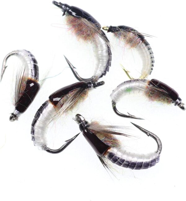 1 Dozen Mix Color Fishing Fly of Scud Larva  Dry Flies Nymphs Fly Fishing Flies Kit - Image 6