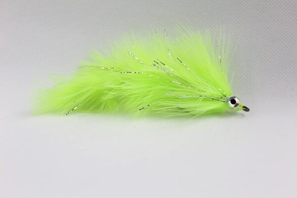 Chartreuse Marabou Game Changer Jointed Bass Dry Flies Nymphs Fly Fishing Flies Kit