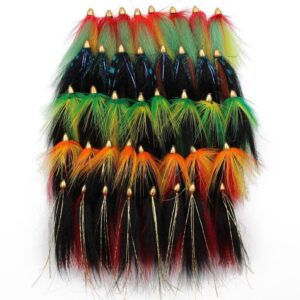 40 pcs/lot Cone Head Tube Fly 5 Colors Assor Dry Flies Nymphs Fly Fishing Flies Kit