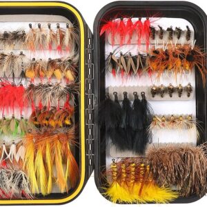 Fly Fishing Flies Kit 64/100/110/120pcs Ha Dry Flies Nymphs Fly Fishing Flies Kit