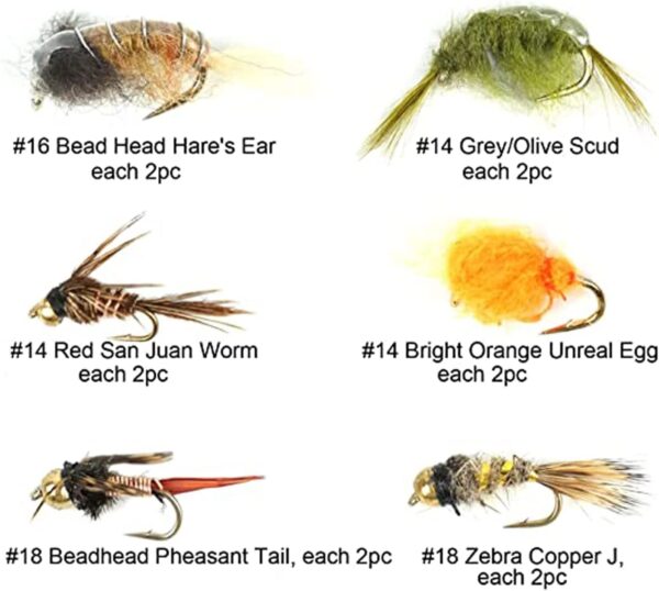 Best Assortment Flies Combo Carp Flies Wet T Dry Flies Nymphs Fly Fishing Flies Kit - Image 2