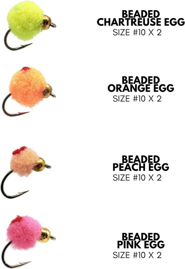 Dotted Glo-Bug Egg Fly Variety Assortment  Dry Flies Nymphs Fly Fishing Flies Kit - Image 2